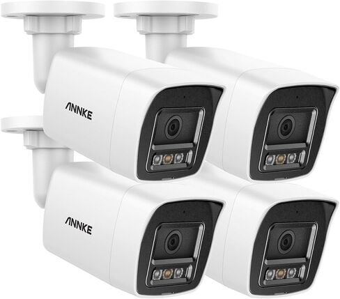 ANNKE 4 Pack UltraHD 4K PoE Security Camera, 8MP Bullet IP Outdoor Camera, Human&Vehicle Detection, Built-in Mic&SD Card Slot, IP67 Waterproof, EXIR 2.0 Night Vision, 4mm Lens-C800, Smart Dual Light in Saudi Arabia