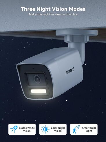 ANNKE 4 Pack UltraHD 4K PoE Security Camera, 8MP Bullet IP Outdoor Camera, Human&Vehicle Detection, Built-in Mic&SD Card Slot, IP67 Waterproof, EXIR 2.0 Night Vision, 4mm Lens-C800, Smart Dual Light in Saudi Arabia