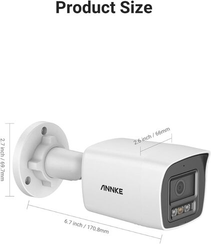 ANNKE 4 Pack UltraHD 4K PoE Security Camera, 8MP Bullet IP Outdoor Camera, Human&Vehicle Detection, Built-in Mic&SD Card Slot, IP67 Waterproof, EXIR 2.0 Night Vision, 4mm Lens-C800, Smart Dual Light in Saudi Arabia