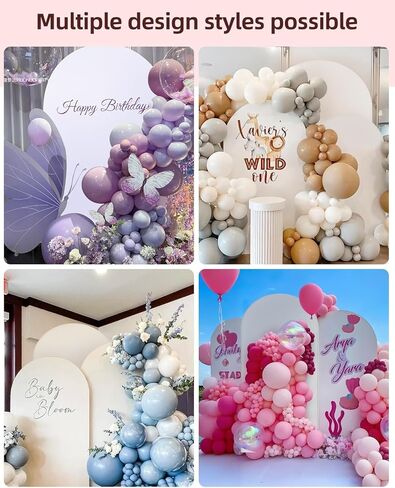 Hemmotop White Arch Backdrop Cover, Set of 3 (7.2/6.6/6 ft) Wedding Arch Stand Cover, Arched Stretchy Spandex Backdrop for Birthday Party, Baby Shower, Graduation, Banquet Decoration, 3 Pieces in Kuwait