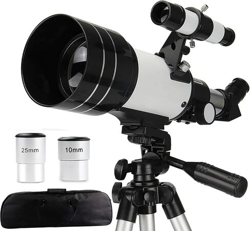 عالية الطاقة HD Telescope HD Refractor Telescope مع ترايبود قابل للتعديل وحامل الهاتف 70 ملم عدسة Barlow العدسة المطلية بالكامل للمبتدئين والأطفال in Saudi Arabia