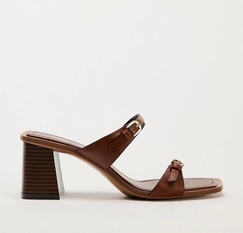 SAFECAMS Women's Two Strap Heeled Slide Sandals Square Open Toe Casual Summer Mules Slip On Block Chunky Dress Heels Sandals With Adjustable Strap in Saudi Arabia