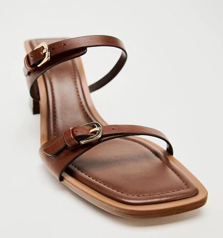 SAFECAMS Women's Two Strap Heeled Slide Sandals Square Open Toe Casual Summer Mules Slip On Block Chunky Dress Heels Sandals With Adjustable Strap in Saudi Arabia