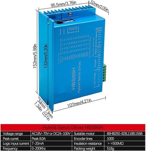 HBS86H Stepper Motor Drive 0-200khz AC18-70V أو DC 24-100V Encoder 1000 خطوط محرك SARDO in Saudi Arabia
