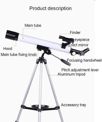 2021 تم تحديث Kids Telescope 600x50mm مع 20 مم/12.5 ملم العدسة للأطفال المبتدئين Travel Telescope مع الباحثين من النقطة الحمراء لمشاهدة القمر مشاهد للحياة البرية in Saudi Arabia