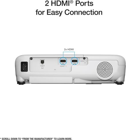 EPSON EX3290 3-CHIP 3LCD WXGA Projector ، 4000 Lumens High Brudrenness ، 4000 Lumens White Brightness ، 2x HDMI ، مكبر صوت مدمج in Kuwait