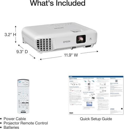 EPSON EX3290 3-CHIP 3LCD WXGA Projector ، 4000 Lumens High Brudrenness ، 4000 Lumens White Brightness ، 2x HDMI ، مكبر صوت مدمج in Kuwait