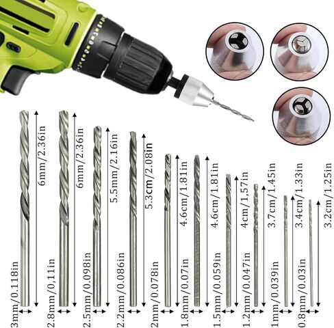 2pcs chuck chuck adapter بدون مفتاح مع تدريبات 10pcs ، 1/4 بوصة سد hex Shank تغيير سريع لبرنامج تشغيل التأثير ، حفر التغيير السريع chuck محول لرفع الأداة in Saudi Arabia