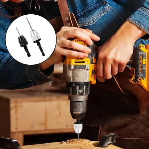 2pcs chuck chuck adapter بدون مفتاح مع تدريبات 10pcs ، 1/4 بوصة سد hex Shank تغيير سريع لبرنامج تشغيل التأثير ، حفر التغيير السريع chuck محول لرفع الأداة in Saudi Arabia