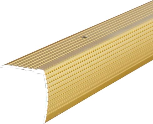 M-D Building Products 79103 Fluted 1-1/8-Inch by 1-1/8-Inch by 72-Inch Stair Edging, Satin Brass in Saudi Arabia