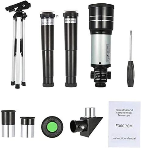 Astronomical Telescope 300/70 mm Refractor Telescope 150X monocular Telescope with Tripod and Lunar Filter for Beginner Children in Saudi Arabia