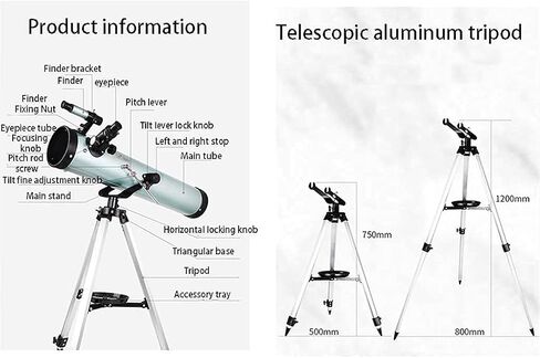 Telescopes for Astronomy Telescope for Kids and Beginners 125mm Gauge Reflection Telescope Telescope with Adjustable Tripod and 5x24 Finder Beautiful Home (Package 4) in Saudi Arabia