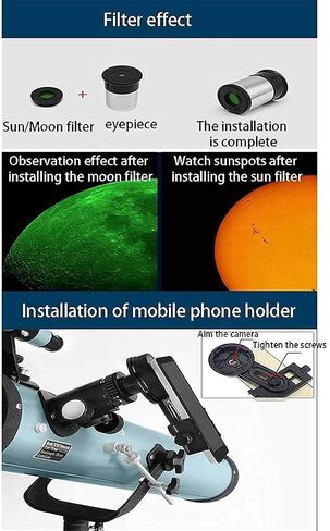 Telescopes for Astronomy Telescope for Kids and Beginners 125mm Gauge Reflection Telescope Telescope with Adjustable Tripod and 5x24 Finder Beautiful Home (Package 4) in Saudi Arabia