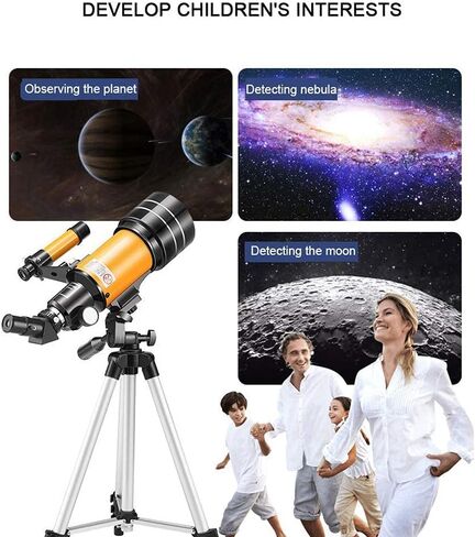 Super Super Super Super Travel Telescope 70mm Aperture 300mm Telescope الفلكي مع شريك جيد قابل للتعديل لمشاهدة القمر والكوكب in Saudi Arabia