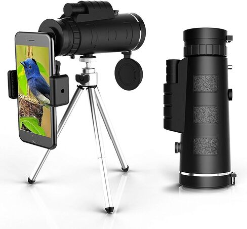 HD Monocular Telescope High Power BAK4 HD Waterproof Monocular with Smartphone Holder Tripod for Cell Phone. HD Monocular for Bird Watching in Saudi Arabia