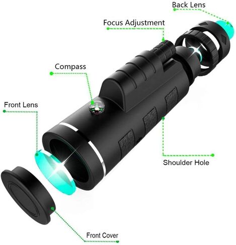 HD Monocular Telescope High Power BAK4 HD Waterproof Monocular with Smartphone Holder Tripod for Cell Phone. HD Monocular for Bird Watching in Saudi Arabia