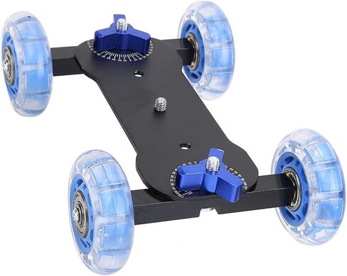 Mini Desktop 10kg Load Rail Roller Track Slider Dolly Skater Car لـ DSLR Camera Camcorder مصنوعة من سبيكة الألمنيوم المتميزة مع عجلات السيليكون محمولة ومتعددة الاستخدامات in Kuwait