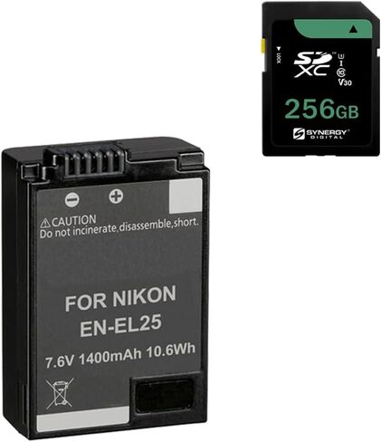 Synergy Digital Accessory Kit, Compatible with Nikon Zfc Digital Camera Includes: KSD256GB Memory Card, SDEN-EL25 Battery in Saudi Arabia