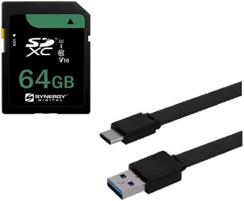 مجموعة ملحقات التآزر الرقمية ، المتوافقة مع الكاميرا الرقمية Nikon ZFC Mirrorless تشمل: EM-USB-Typec-3B USB ، بطاقة ذاكرة SY-SD64GB in Saudi Arabia