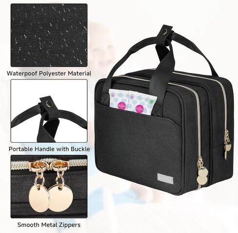 Wearable Breast Pump Bag with Cooler Compartment Compatible with Momcozy M5/S12 Pro, Elvie & Medela Pump in Style, Carrying Case with a Ice Pack & Waterproof Mat for Breast Pump and Accessories, Black in Saudi Arabia