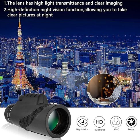 40 × 60 تلسكوب أحادي مع حامل الهاتف الذكي و TRUPOD BAK4 PRISM FMC للبالغين أطفال يراقبون التخييم سافرًا للحياة البرية in Saudi Arabia
