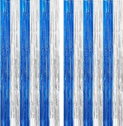 4 Pack Red and Blue Foil Fringe Curtains Photo Booth Prop Tinsel Streamer Backdrops, Birthday Party Decorations Graduation Bachelorette Bridal Wedding Baby Shower Party Supplies, 3.3x6.6 ft in Saudi Arabia
