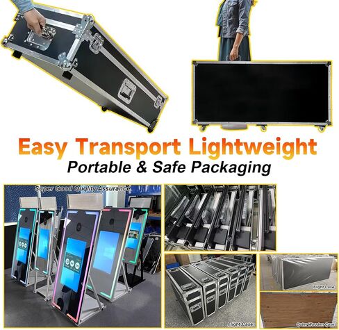 Magic Mirror Photo Booth 65’’ with Camera and Printer, Selfie Mirror Photo Booth App Remote Control RGB Light,Instant Print and Sharing 43’’ Touch Screen for Event Party Wedding Rental in Saudi Arabia