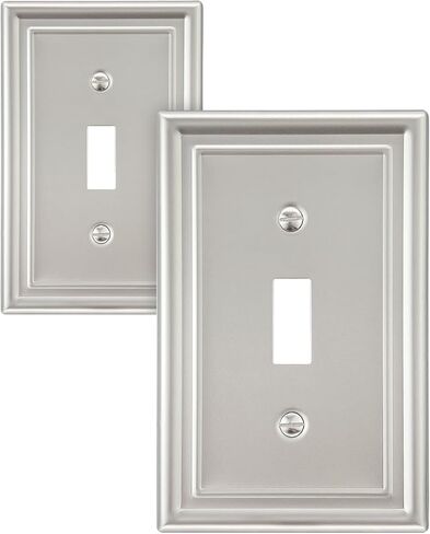 Switch Plates Outlet Covers, 6-Pack Satin Nickel Metal Wall Plates in Saudi Arabia