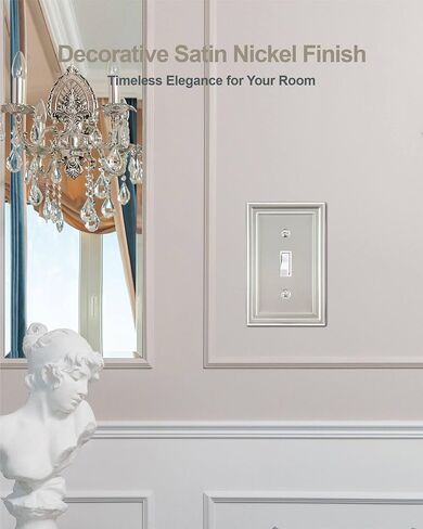 Switch Plates Outlet Covers, 6-Pack Satin Nickel Metal Wall Plates in Saudi Arabia
