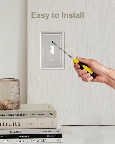 Switch Plates Outlet Covers, 6-Pack Satin Nickel Metal Wall Plates in Saudi Arabia
