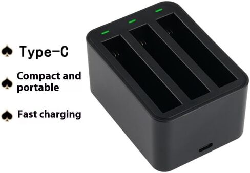 Battery Charger Set for Insta 360 X5,Simultaneous Charging of 3 Batteries with Charging Cable,Supports Fast Charging (Charger+2Battery) in Saudi Arabia