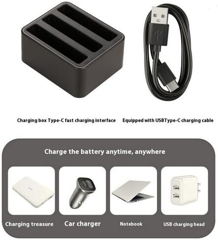 Battery Charger Set for Insta 360 X5,Simultaneous Charging of 3 Batteries with Charging Cable,Supports Fast Charging (Charger+2Battery) in Saudi Arabia