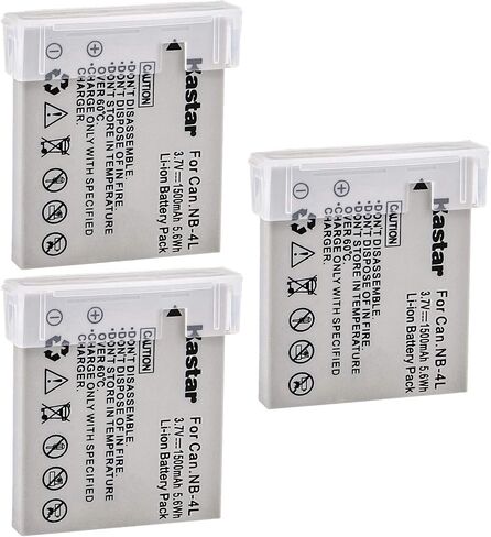 Kastar Battery (3-Pack) for NB-4L, CB-2LV and PowerShot SD1000 SD1100IS SD1400IS SD200 SD30 SD300 SD400 SD430 SD600 in Saudi Arabia