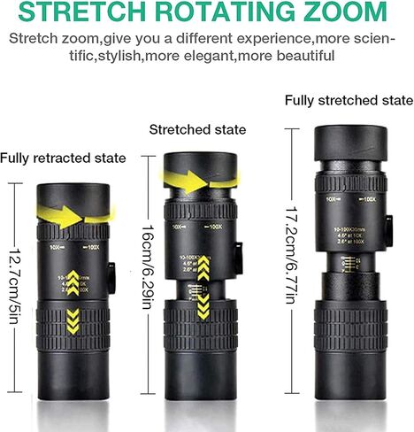 Telescope Waterproof with Smartphone Adapter Tripod and for Bird Watching//Camping 4K 10 300X40MM Zoom Monocular Telescope - in Saudi Arabia