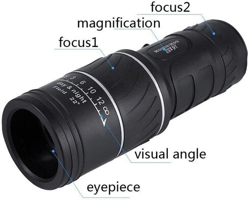 Single Telescope Option - 16x52 High Definition Binoculars for Adults, Black Outdoor Sports Monocular Telescope in Saudi Arabia