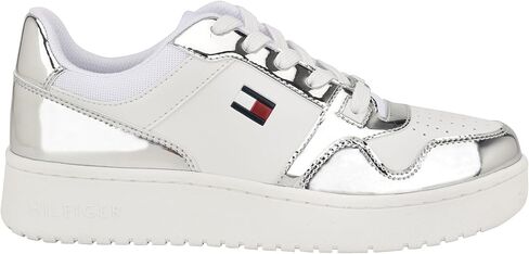 Tommy Hilfiger Women's Twigye Sneaker, White/Silver 040, 8 in Saudi Arabia