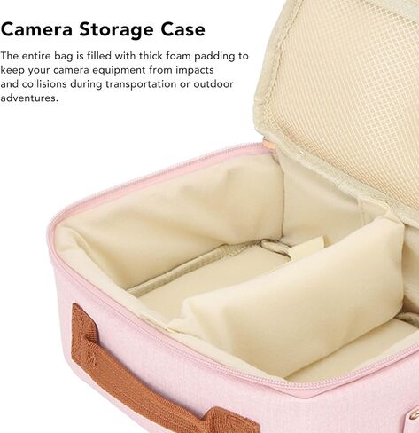 Camera Storage Bag, Camera Carrying Case, Camera Carrying Bag, Suitable for Cameras of Various Sizes (Pink) in Saudi Arabia