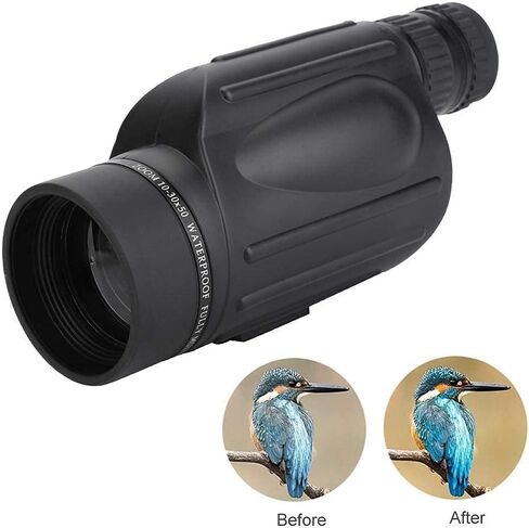 Telescope 10-30x50 HD أحادي المقاومة للماء مقاومة للماء أحادية للبالغين مع محول الهاتف وترايبود لمشاهدة الطيور السفر في الهواء الطلق in Saudi Arabia