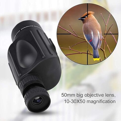 Telescope 10-30x50 HD أحادي المقاومة للماء مقاومة للماء أحادية للبالغين مع محول الهاتف وترايبود لمشاهدة الطيور السفر في الهواء الطلق in Saudi Arabia