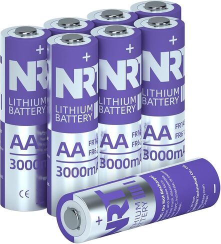 NRT AA Batteries 8 Pack Lithium Iron Ultimate Double A Batteries, 1.5V 3000mAh Longer Lasting AA Lithium Batteries for Blink Camera, Flashlight, Toys, Remote Control, Non-Rechargeable in Saudi Arabia