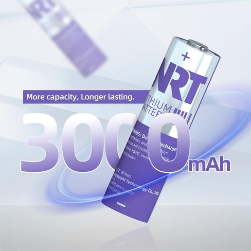 NRT AA Batteries 8 Pack Lithium Iron Ultimate Double A Batteries, 1.5V 3000mAh Longer Lasting AA Lithium Batteries for Blink Camera, Flashlight, Toys, Remote Control, Non-Rechargeable in Saudi Arabia