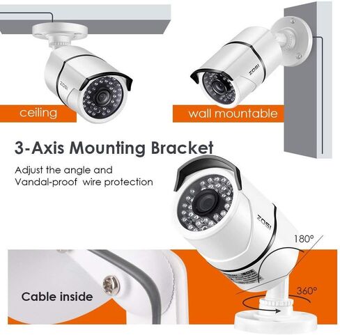 ZOSI 5.0MP TVI Security Camera-Super HD Bullet Waterproof CCTV BNC Camera for Home Office Security System (Renewed) in Saudi Arabia