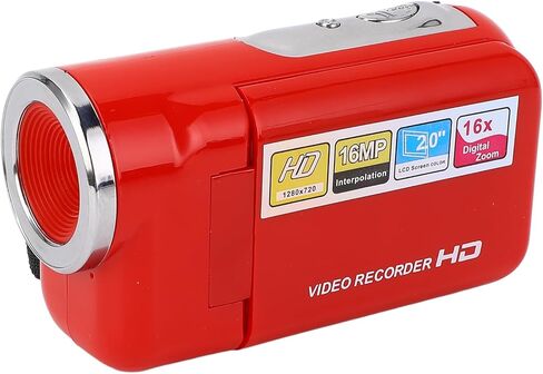 yoidesu camera camera camcorder ، 1080p 16mp quareld camcorder ، 16x digital Zoom 2 Inch Rotatable Screen Digital Recorder ، للنمو ، والسفر ، وحفلات الزفاف (أحمر) in Kuwait