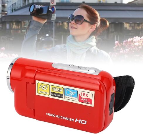 yoidesu camera camera camcorder ، 1080p 16mp quareld camcorder ، 16x digital Zoom 2 Inch Rotatable Screen Digital Recorder ، للنمو ، والسفر ، وحفلات الزفاف (أحمر) in Kuwait