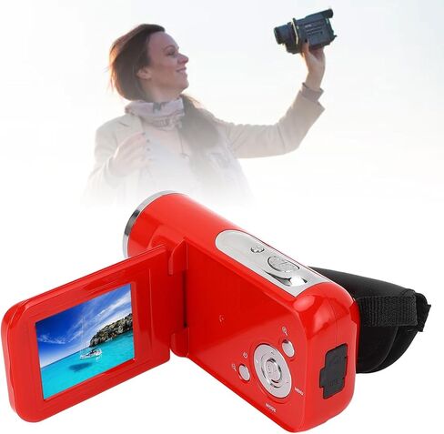yoidesu camera camera camcorder ، 1080p 16mp quareld camcorder ، 16x digital Zoom 2 Inch Rotatable Screen Digital Recorder ، للنمو ، والسفر ، وحفلات الزفاف (أحمر) in Kuwait