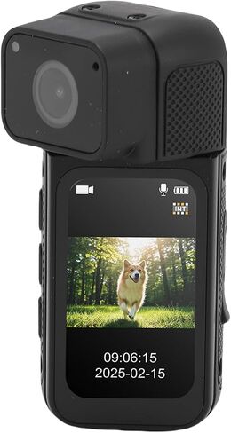 Sorandy 2.7K WiFi Mini Body Camera, 128GB Camera with 180° Rotating Lens, Mini Sports Cam with 1.47in HD Screen, Magnetic Lanyard, Ideal for Daily Recording, Bike Cycling, Pet Walking (White) in Saudi Arabia