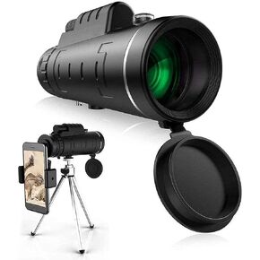 40X60 High Power HD Monocular Telescope with Smartphone Holder Tripod - [Upgrade] Waterproof Monocular with Durable and Clear FMC BAK4 Prism Dual Focus in Saudi Arabia