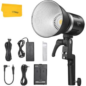 Godox ML30 LED Video Light, 37.6W 5600K Color Temperature, CRI 96+ TLCI 97+,8590Lux@1m with Reflector,4 FX Effects, Silent Mode,APP Wireless Control,LED Light with 2X NP-F970 Lithium Battery Case in Saudi Arabia