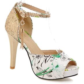 Sequin Printed Fish Mouth high Heels in Saudi Arabia