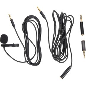 TOYANDONA 2sets Microphone Kit for Phone Camera Laptop Professional Interview Microphones with Extension Cable Adapters Metal Shell for Vlogging and Recording in Kuwait